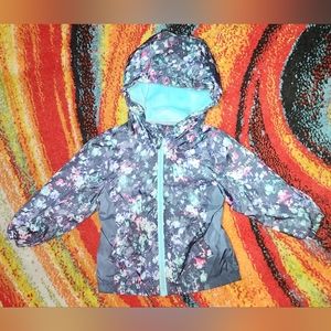Free Country Little Girls Sz 2T Hooded Zipper Jacket Lightweight Minky Lining